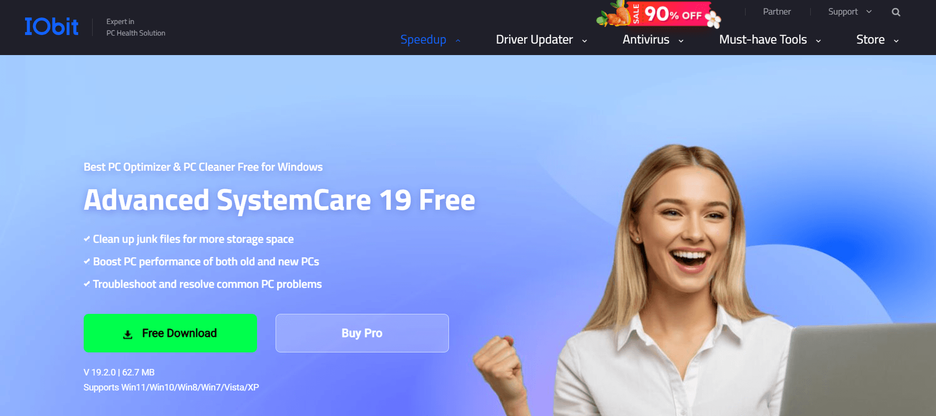Milioudis Tech - Advanced System Care performance optimization dashboard and interface analysis.