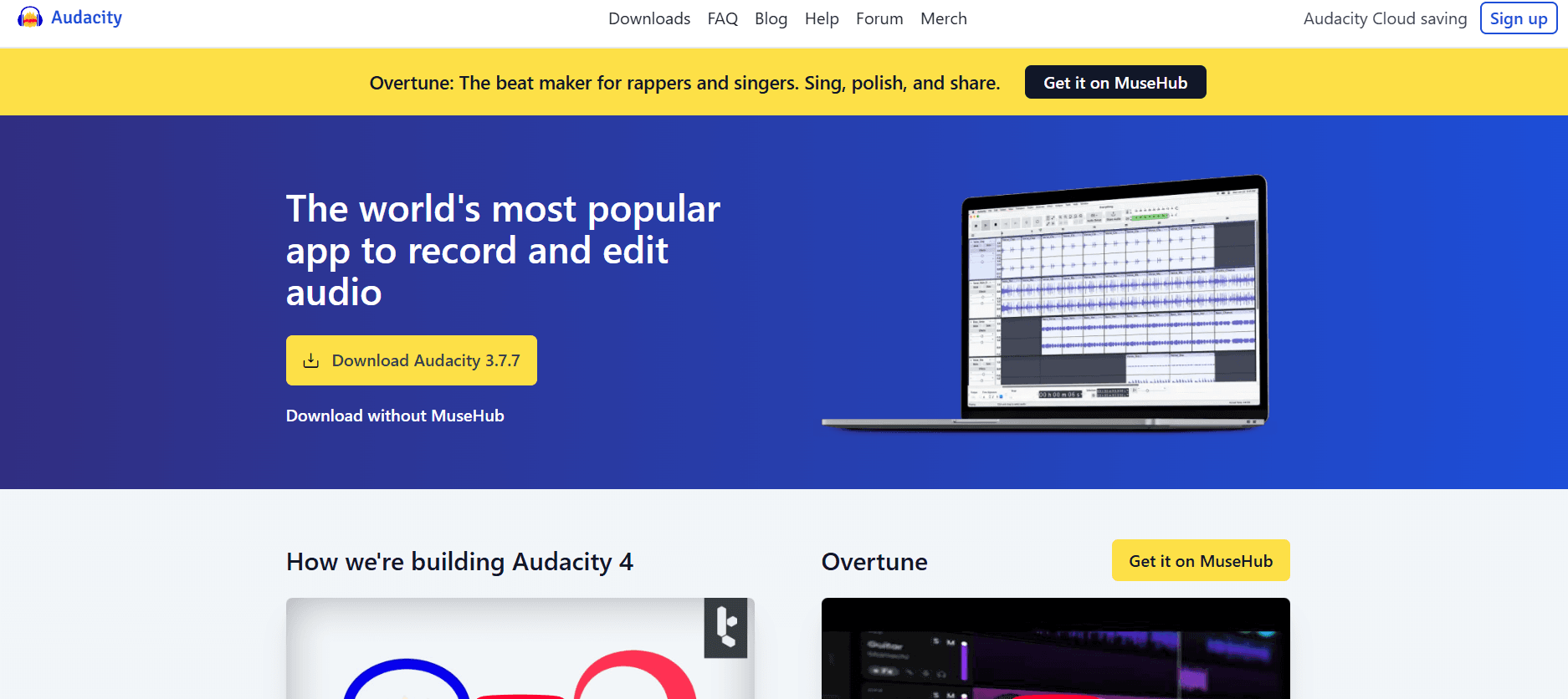 Milioudis Tech - Audacity audio editor interface and multi-track recording features.