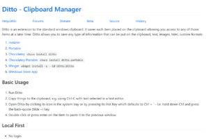 Milioudis Tech - Ditto Clipboard Manager 2026 interface showing searchable history and image thumbnails.