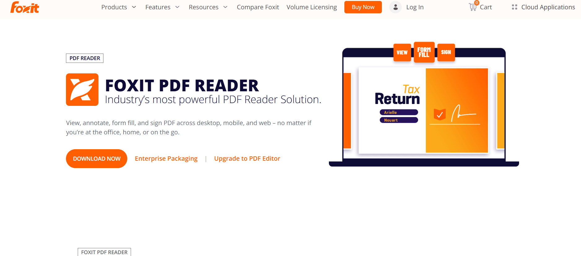 Milioudis Tech - Foxit PDF Reader interface and advanced document viewing tools analysis.