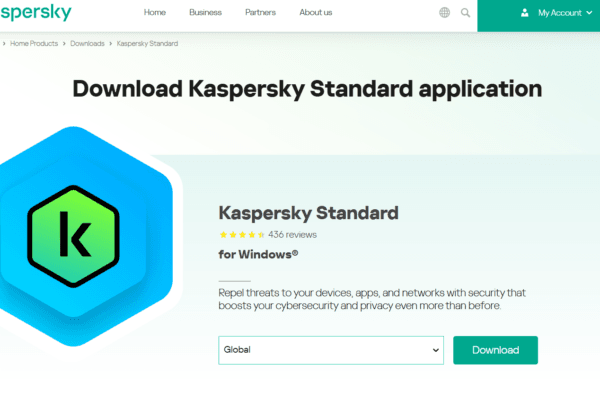 Milioudis Tech - Kaspersky Standard security dashboard and real-time protection interface.