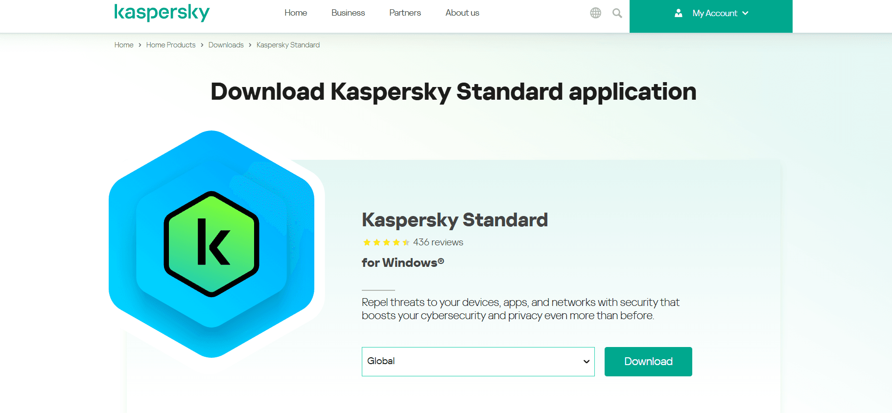 Milioudis Tech - Kaspersky Standard security dashboard and real-time protection interface.