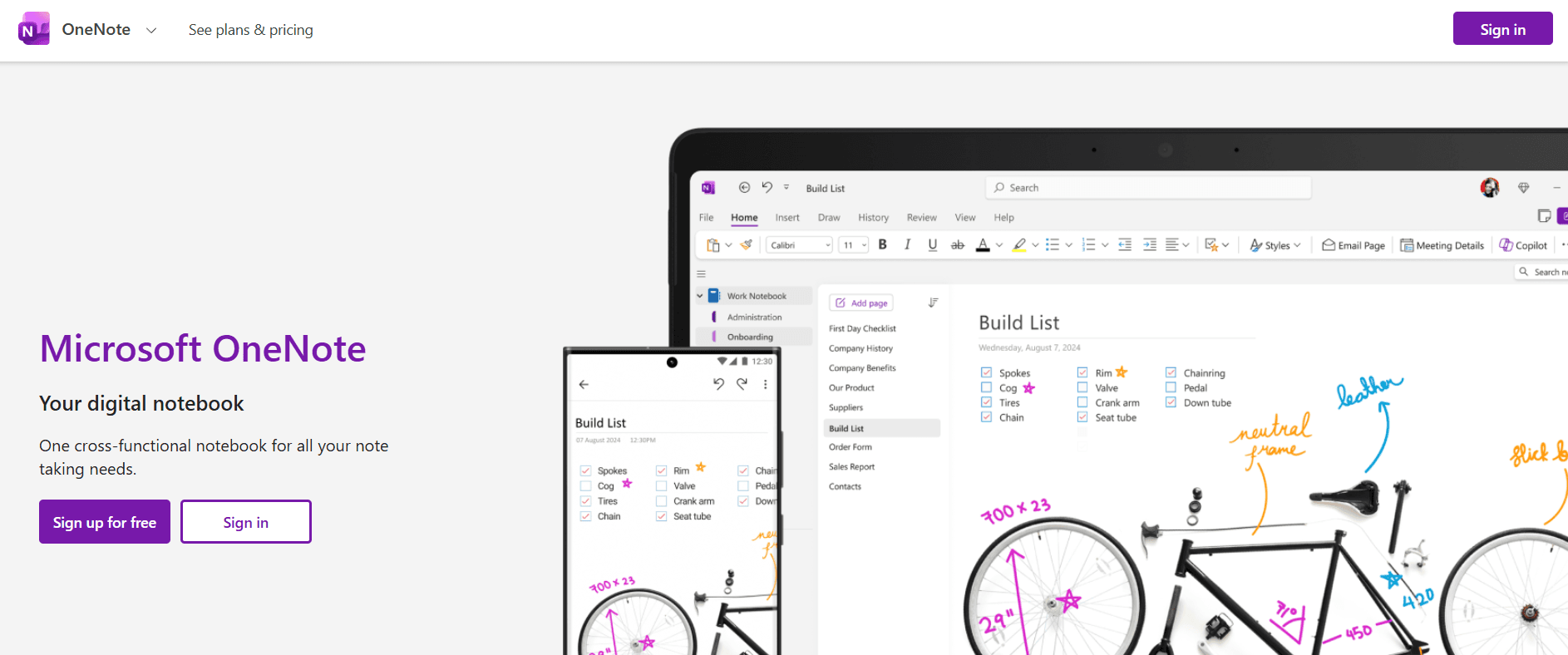 Milioudis Tech - Microsoft OneNote interface and digital notebook organization tools analysis.