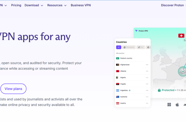 Milioudis Tech - Proton VPN 2026 dashboard review showing Secure Core servers and VPN Accelerator stats.