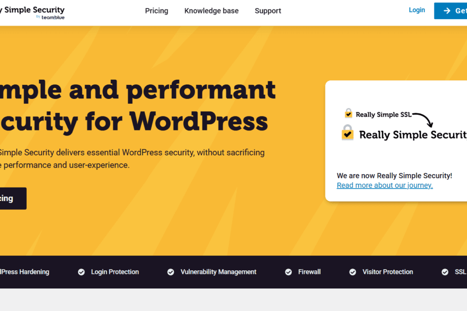 Really Simple Security 2026 dashboard showing the SSL health status, active hardening features, and 2FA configuration for administrator roles.