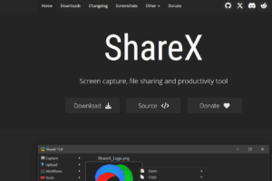 Milioudis Tech - ShareX 2026 dashboard review showing custom hotkeys, after-capture tasks, and dark mode.