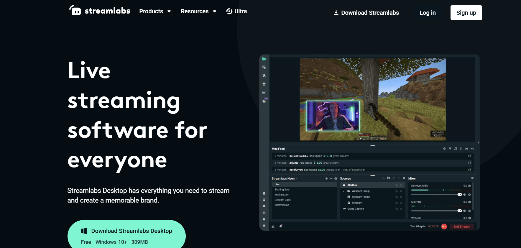 Milioudis Tech - Streamlabs Desktop interface and live streaming broadcasting tools analysis.