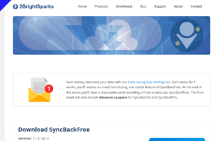 Milioudis Tech - SyncBackFree 2026 dashboard review showing backup profile creation and network drive synchronization settings.