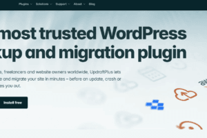 UpdraftPlus 2026 dashboard showing the AI Integrity Check progress, scheduled backup intervals, and cloud storage connection status.