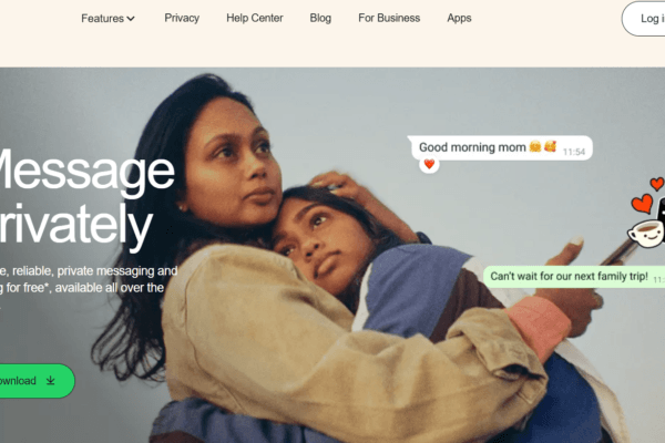 Milioudis Tech - WhatsApp Messenger interface and cross-platform communication features analysis.