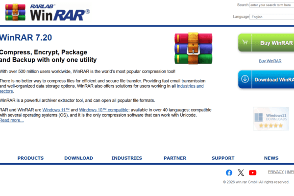 Milioudis Tech - WinRAR interface and file compression tools analysis.
