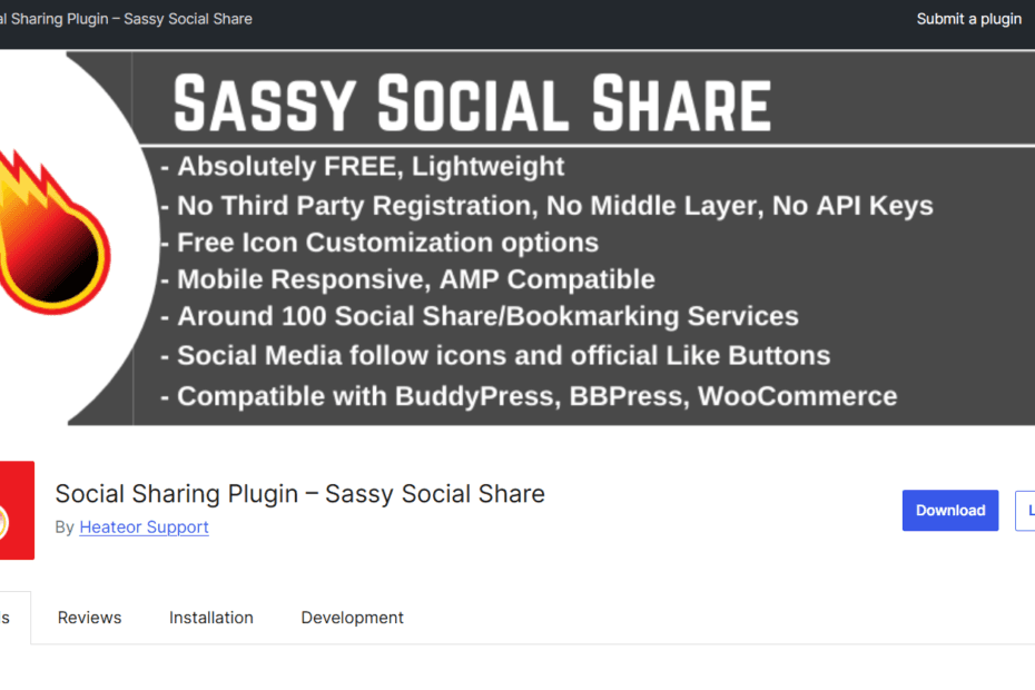 The Sassy Social Share 2026 settings panel showing custom SVG icon configurations, floating bar placement options, and the social share count privacy settings for WordPress.