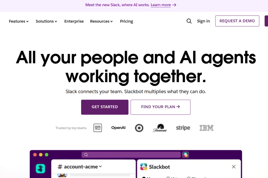 A professional Slack workspace interface showing organized channels, integrated apps, and a live team huddle in progress